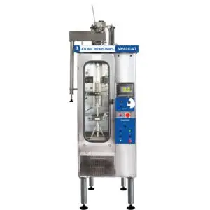 Atomic Industries AiPACK-4T SERVO designed for milk pouch packing in mid-sized dairy plants