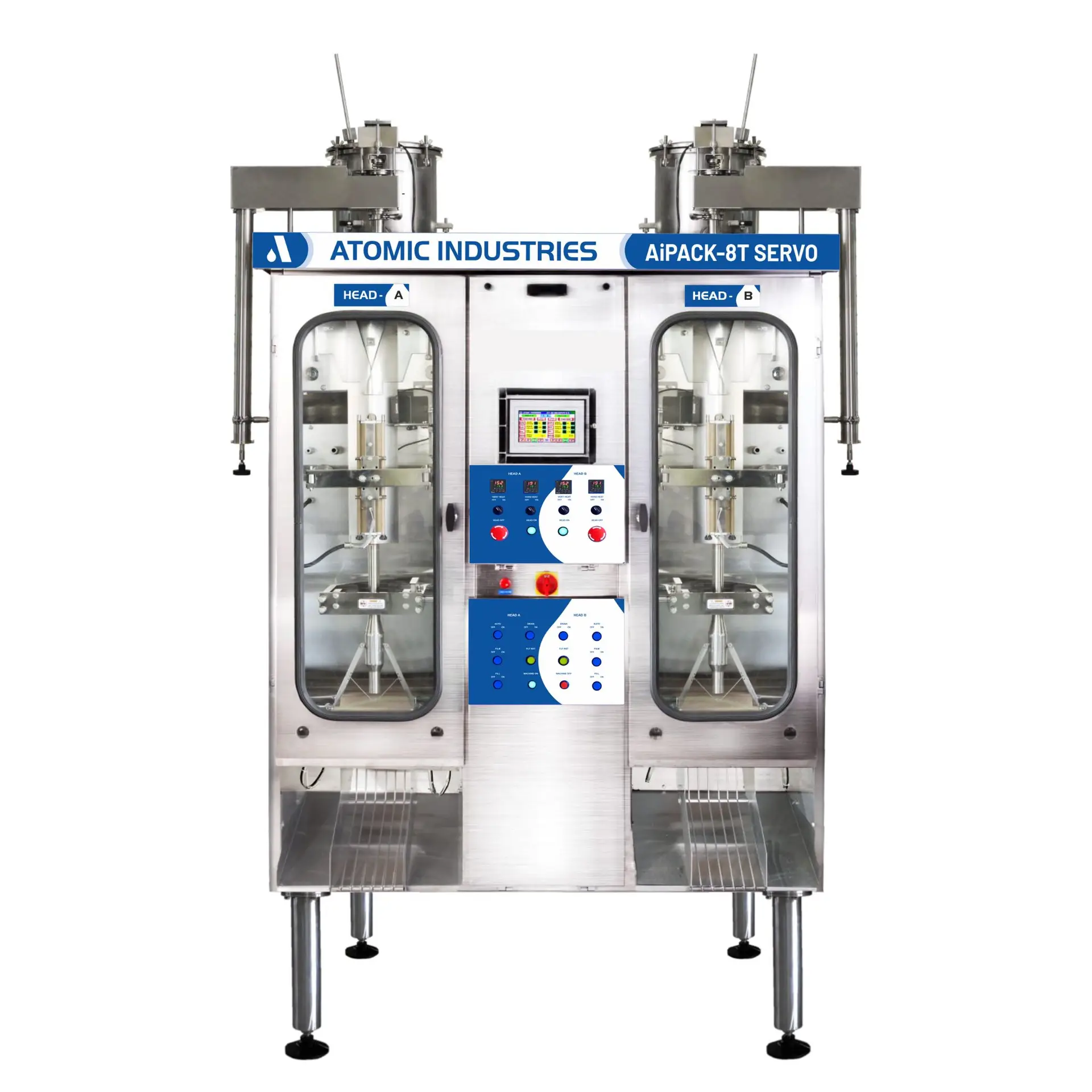 Atomic Industries milk pouch packing machine with 8,000 pouches per hour capacity
